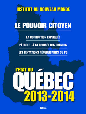 cover image of L'état du Québec 2013-2014